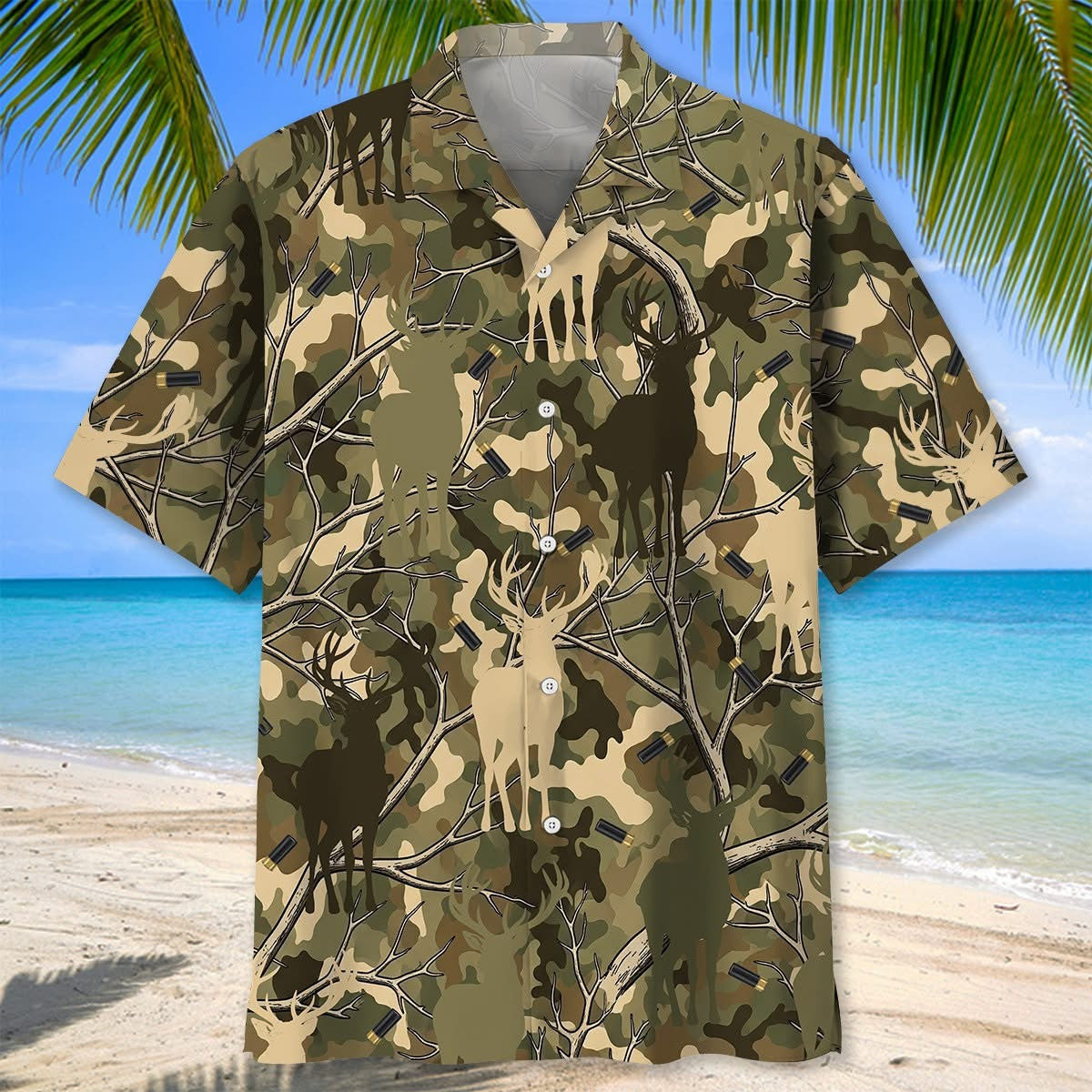 Deer Hunting Camo Hawaiian Shirt Camouflage Aloha Shirt For Men Gifts For Hunters