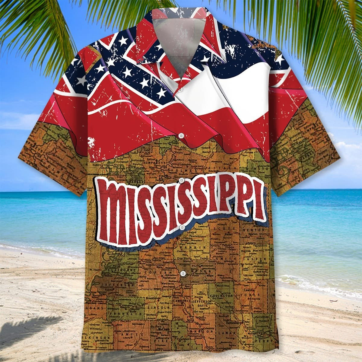 Mississippi Hawaiian Shirt Southern Pride Mississippi Map Aloha Shirt For Sale