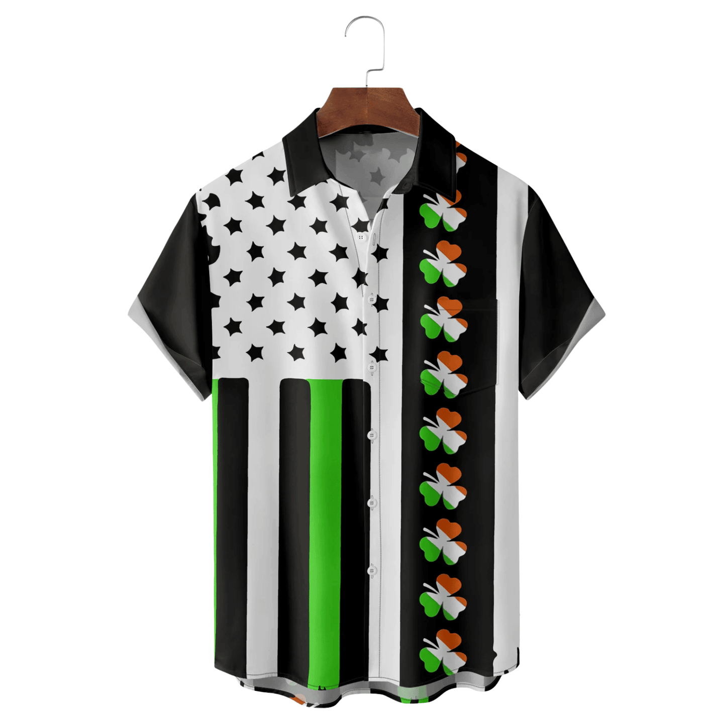 St Patrick's Day Patriotic Themed Hawaiian Shirt Irish Holiday Button Up Shirt St Patty Gifts