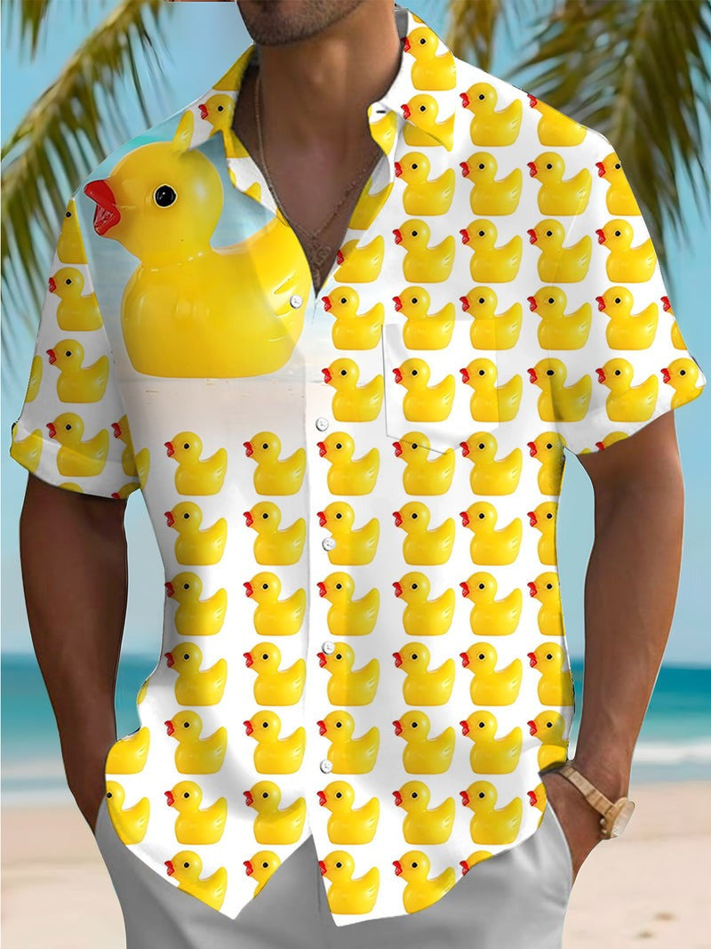 Yellow Duck Hawaiian Shirt Cute Rubber Duck Aloha Shirt For Men Father's Day Gifts Ideas