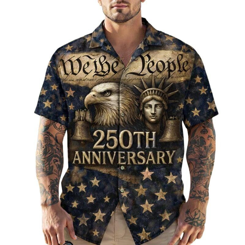 Eagle America 250th Anniversary Hawaiian Shirt We The People Patriotic Apparel Gifts For Dad