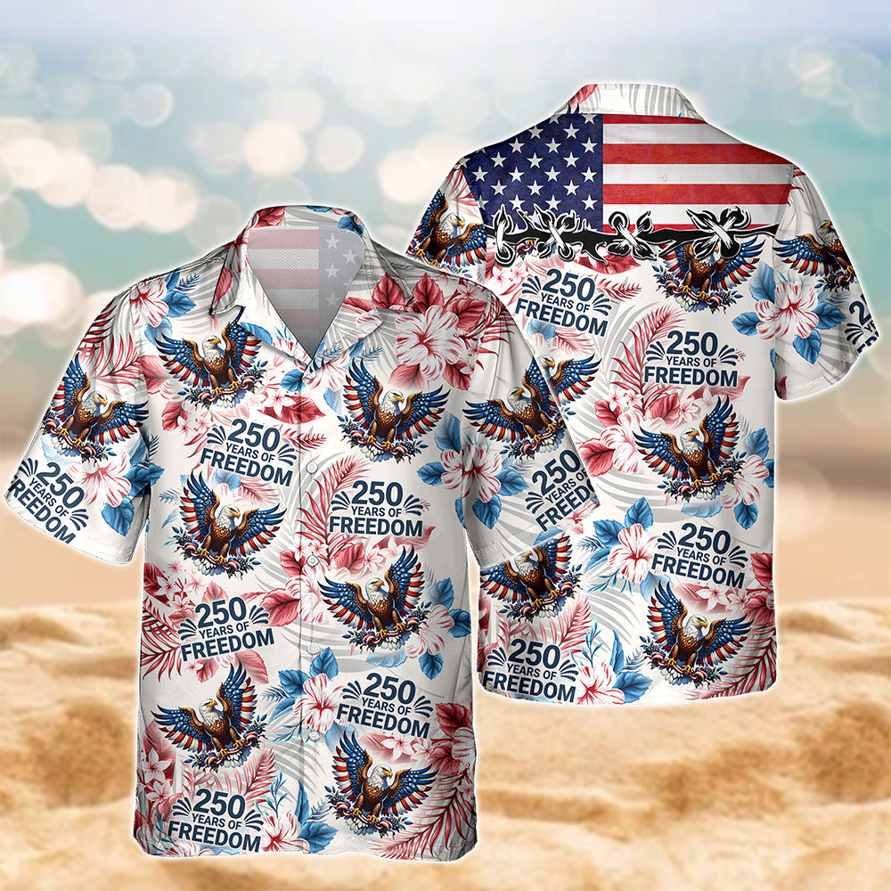 Eagle USA 250 Years Of Freedom Hawaiian Shirt July 4 Apparel Independence Day Gifts