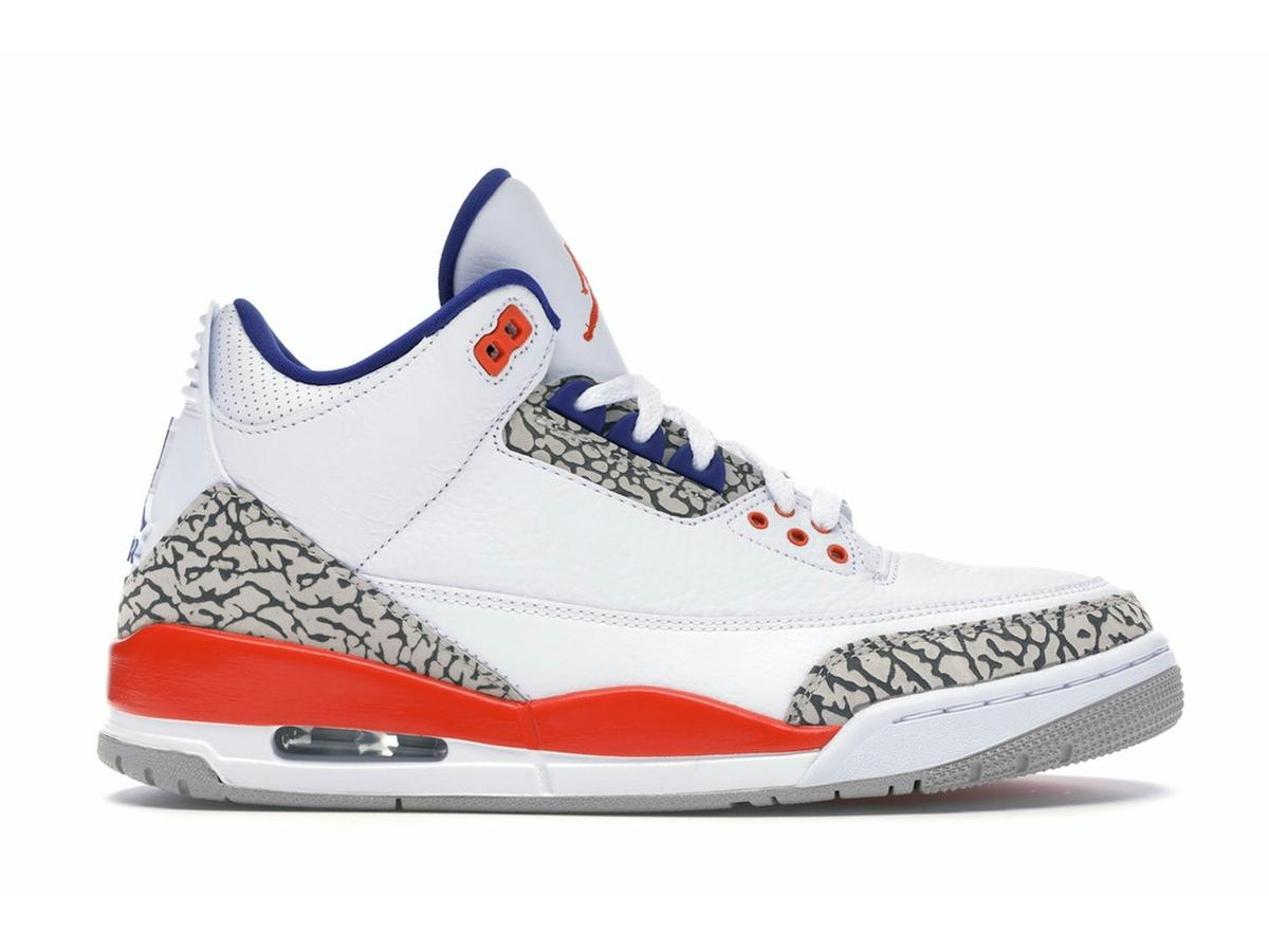 Jordan 3 Retro Knicks 136064-148 White Old Royal University Orange Tech Grey - savito