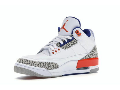 Jordan 3 Retro Knicks 136064-148 White Old Royal University Orange Tech Grey - savito