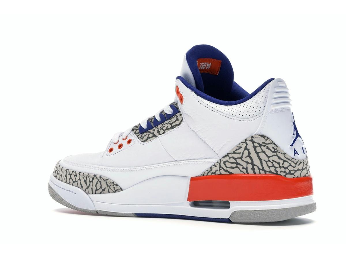 Jordan 3 Retro Knicks 136064-148 White Old Royal University Orange Tech Grey - savito