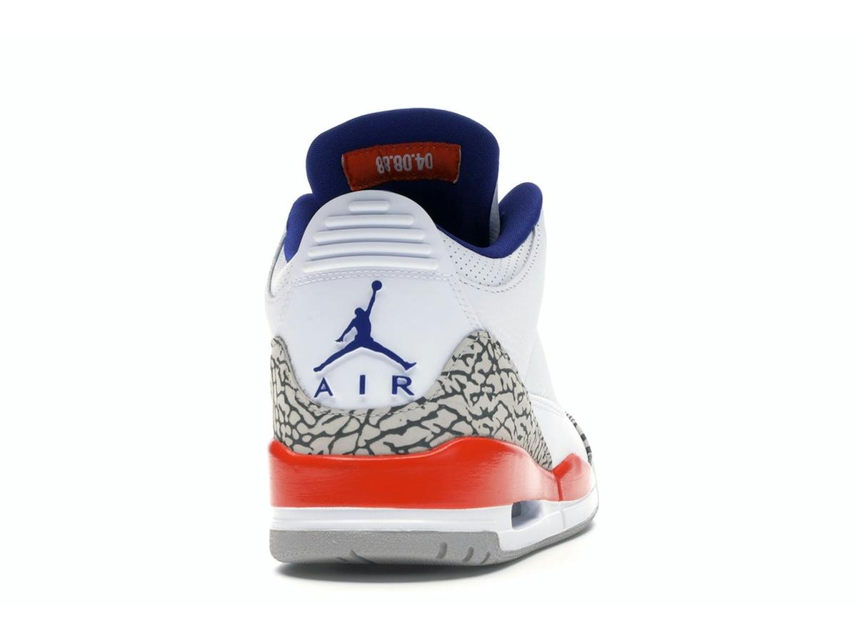 Jordan 3 Retro Knicks 136064-148 White Old Royal University Orange Tech Grey - savito