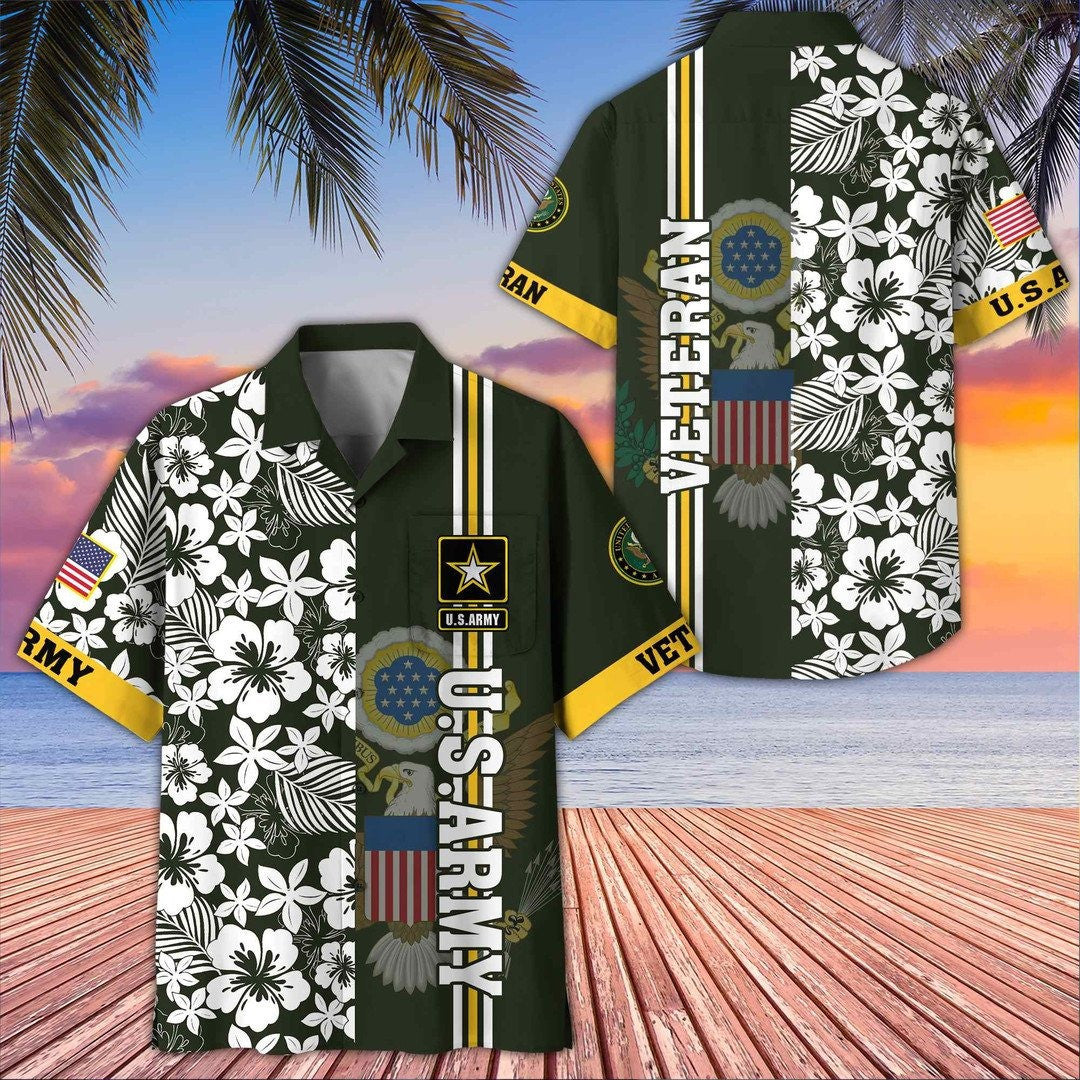 Premium US Army Veterans Hawaiian Shirt Honoring Military Service With Pride Comfort And Timeless Style
