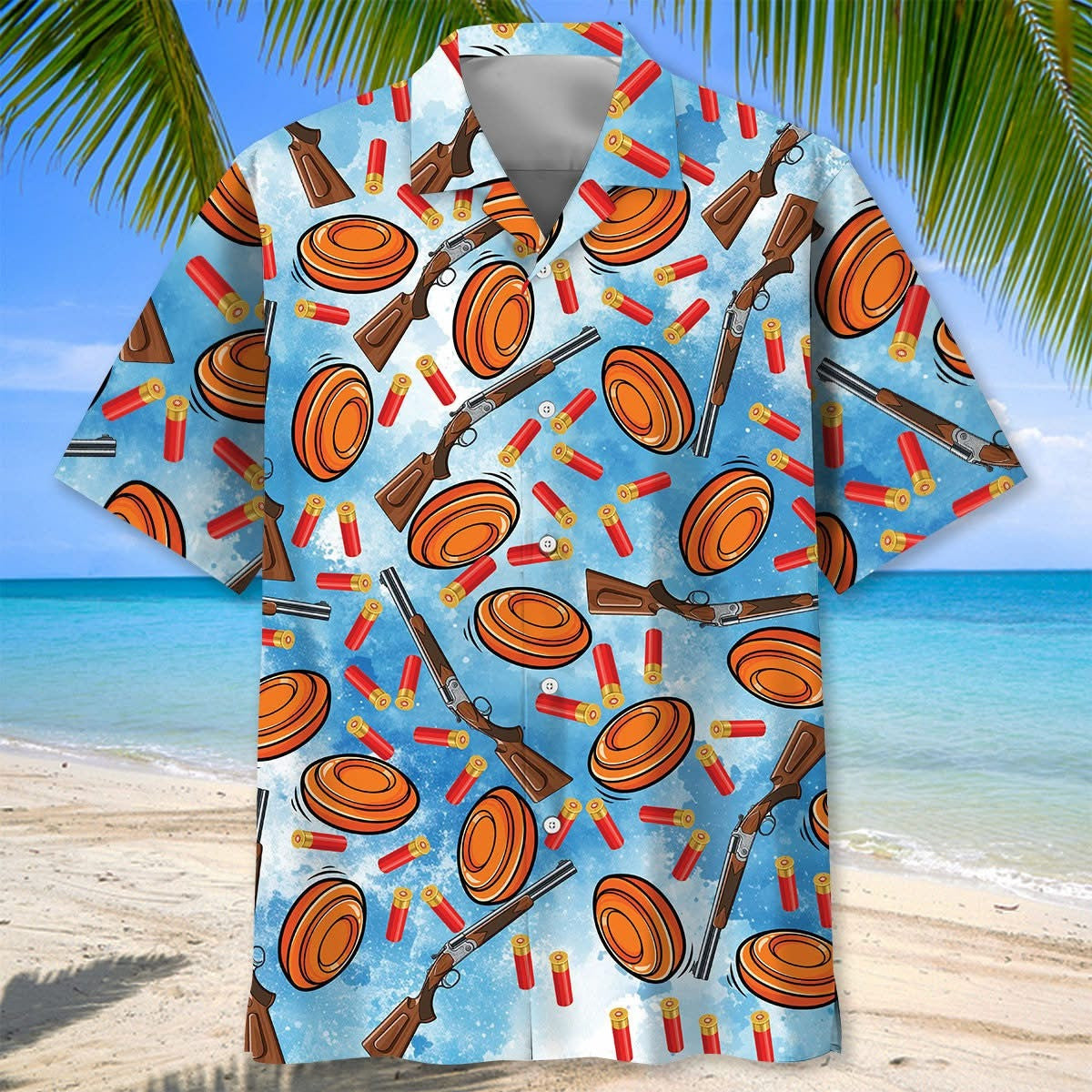 Skeet Shooting Hawaiian Shirt Men's Aloha Shirt Themed Skeet Shooter Gifts For Him