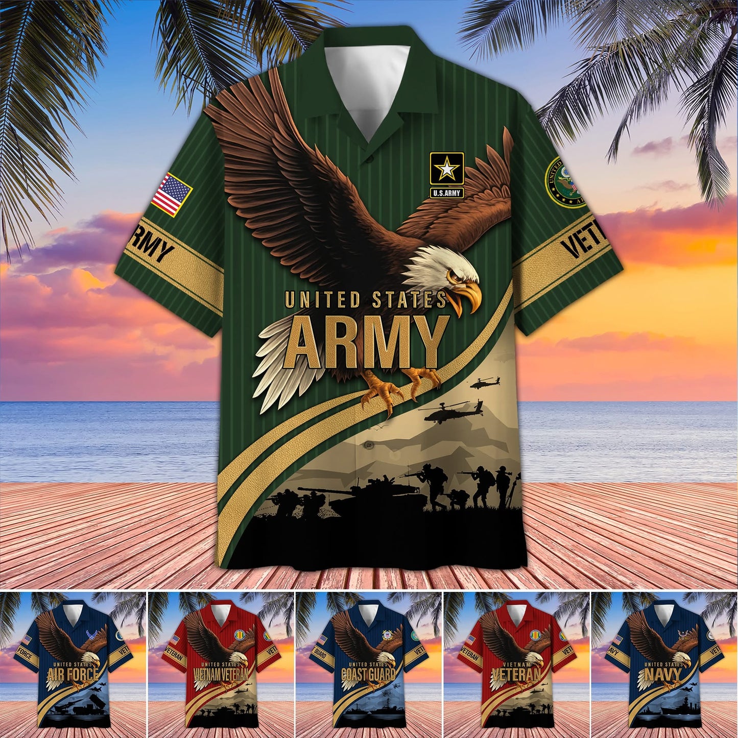 Custom Eagle US Veterans Hawaiian Shirt Patriotic Veterans Day 2025 Unique Gifts