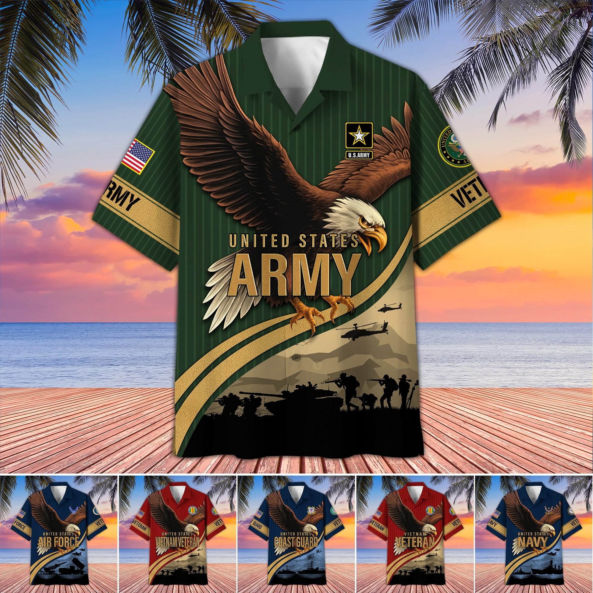 Custom Eagle US Veterans Hawaiian Shirt Patriotic Veterans Day 2025 Unique Gifts