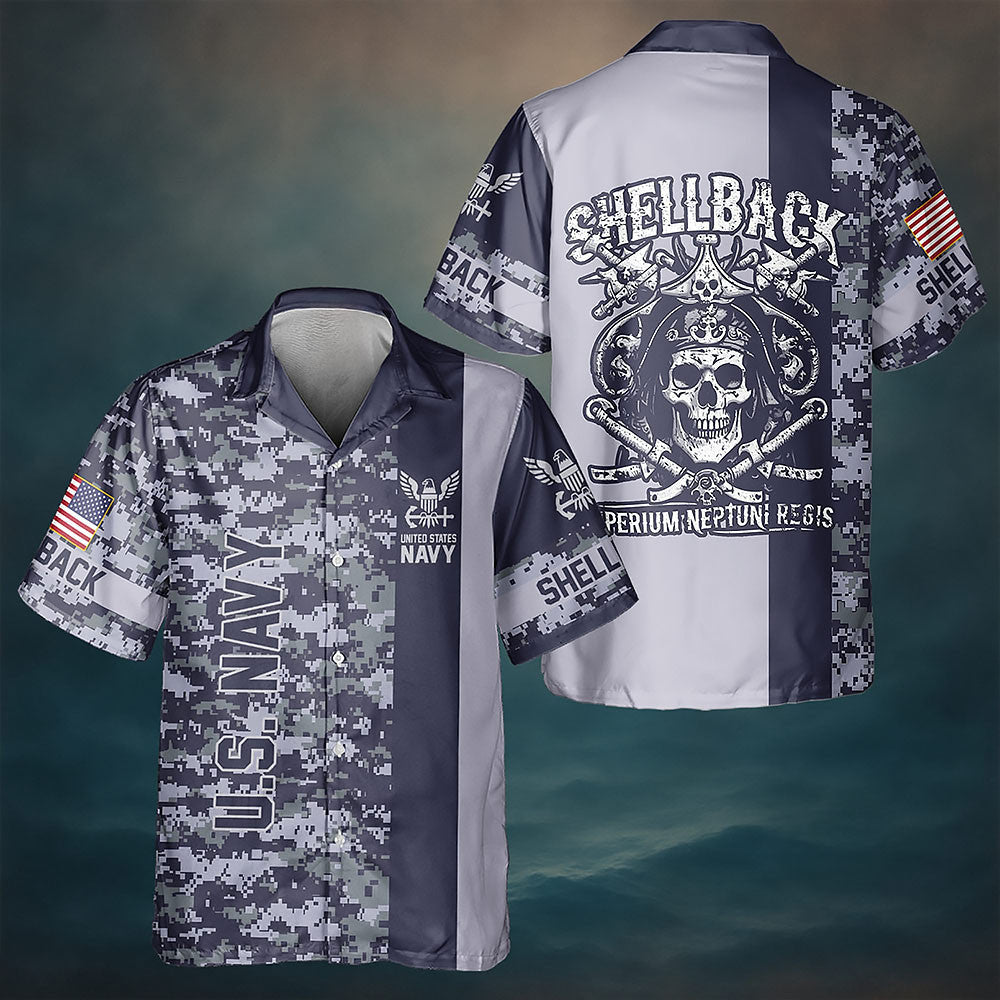 US Navy Shellback Hawaii Shirt Nautical Beach Apparel Gift For Navy Men