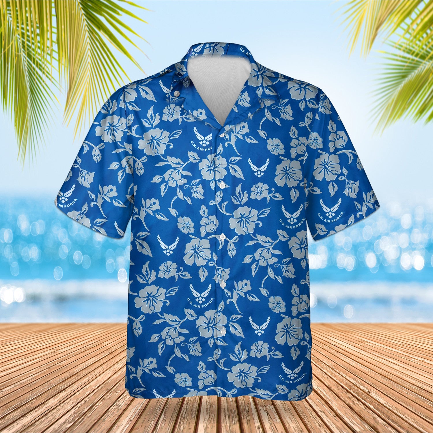 U.S. Air Force Hawaiian Shirt Hibiscus Flower Aloha Shirt USAF Merch Clothing Gifts For Him