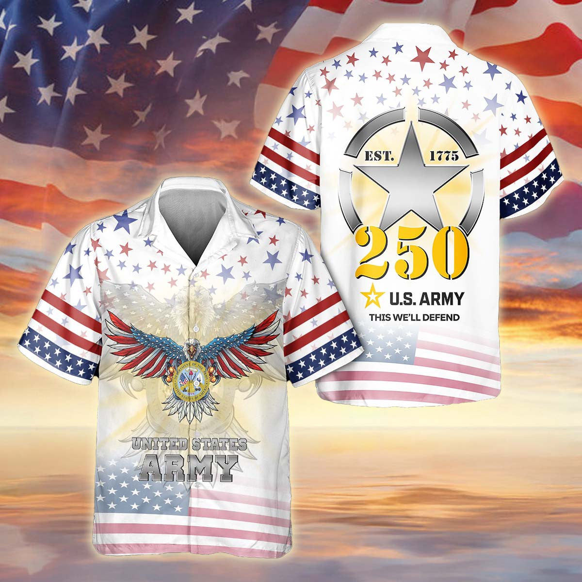 Army 250 Years Hawaiian Shirt Military Appreciation Proud To Serve Veteran Support Gift