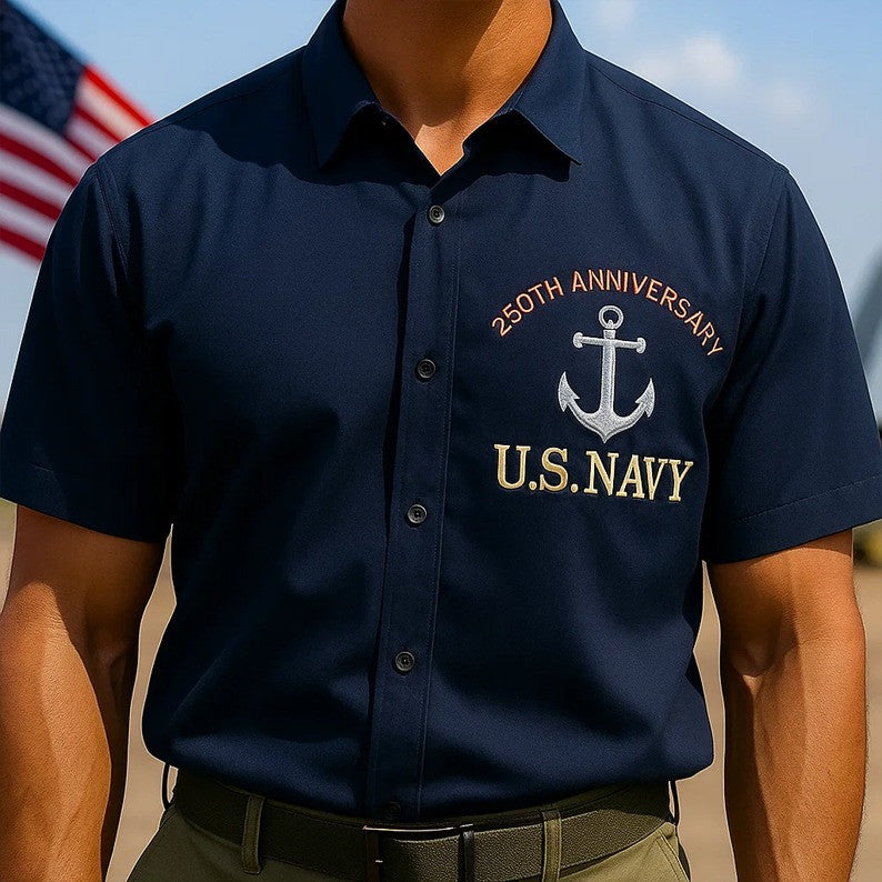 US Navy 250th Anniversary 1775 2025 Hawaiian Shirt USN Shirt Gifts For Navy