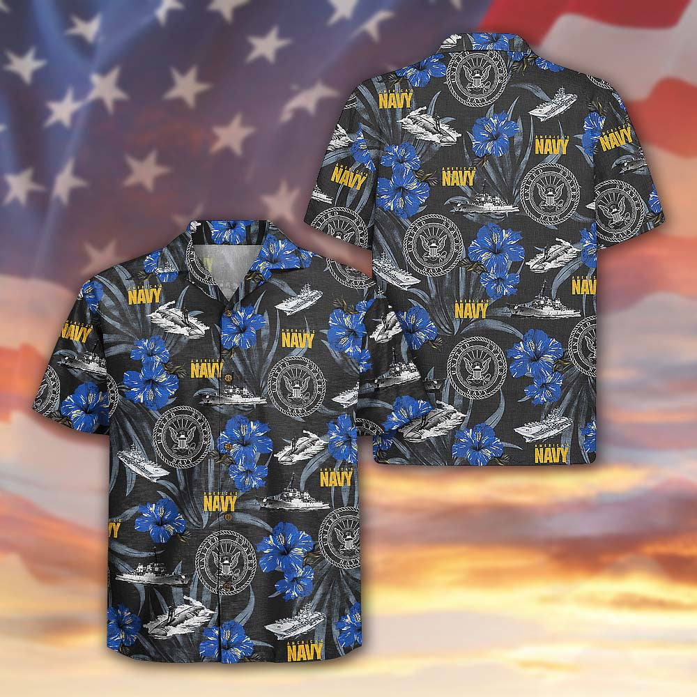 US Navy 250th Years Of Service Hawaiian Shirt Patriotic Navy Veteran Day Merch Gift