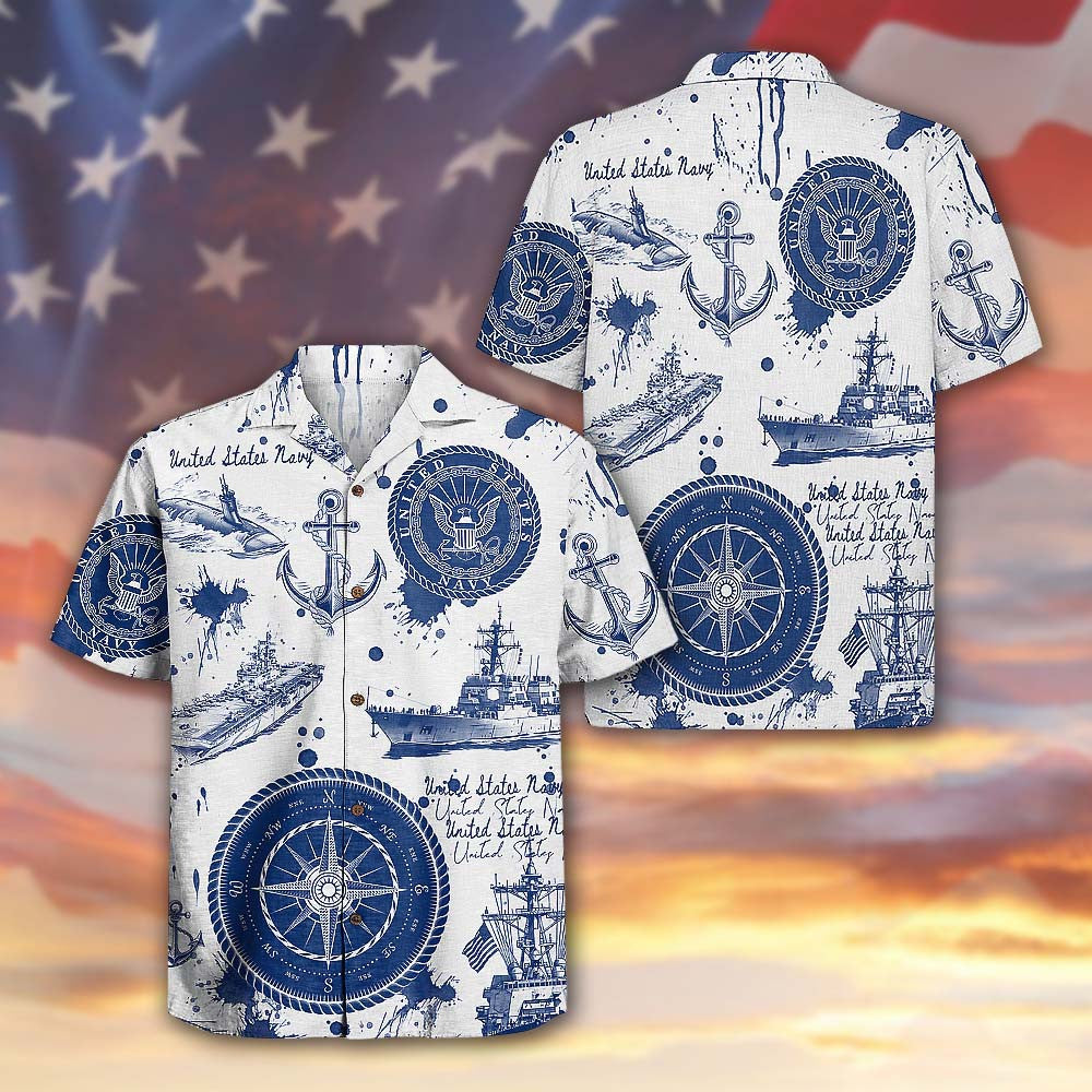 US Navy 250th Years Of Service Hawaiian Shirt 1775 2025 Navy Veteran Day Gift