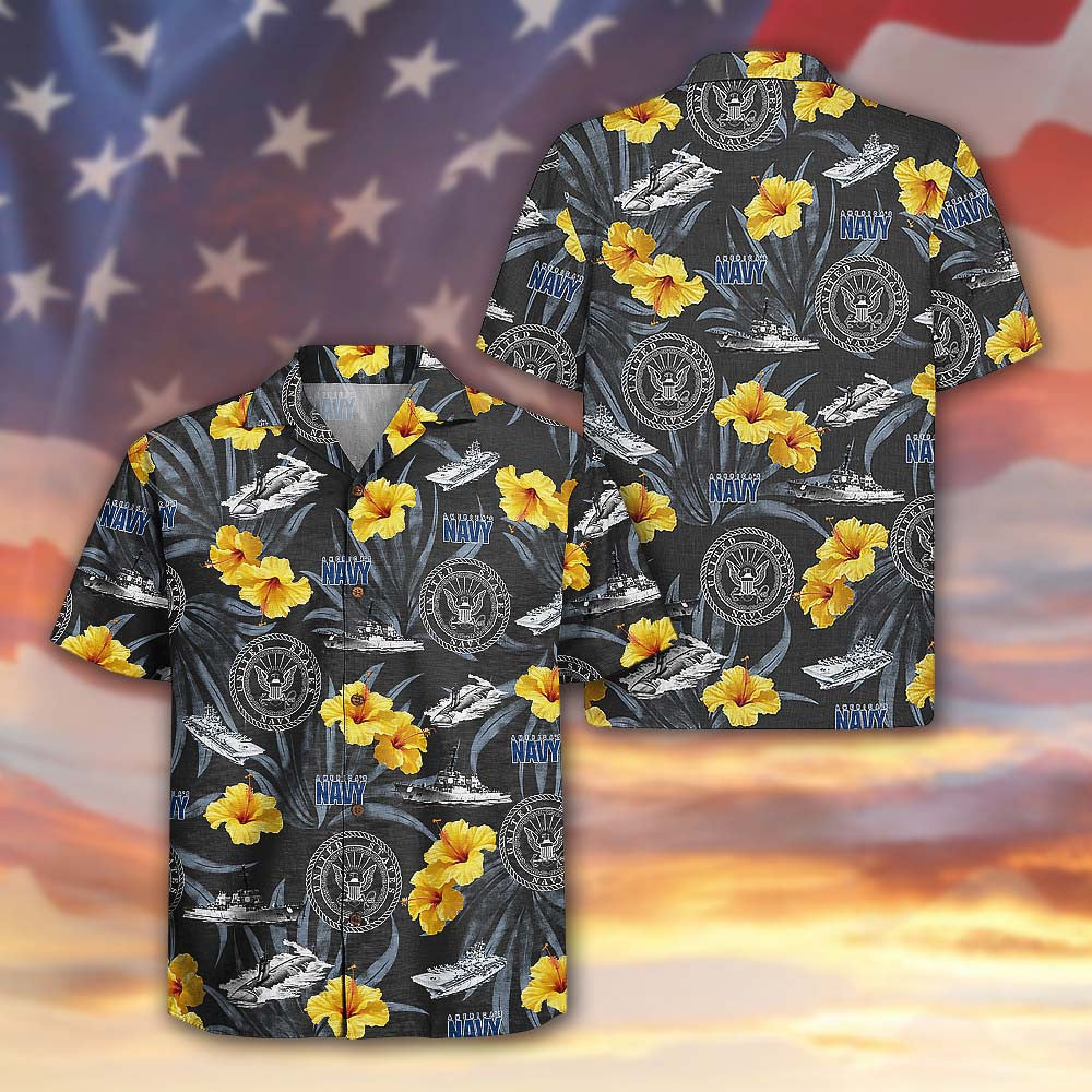 US Navy 250th Anniversary Hawaiian Shirt Naval Veteran Tropical Aloha Gift For Veterans