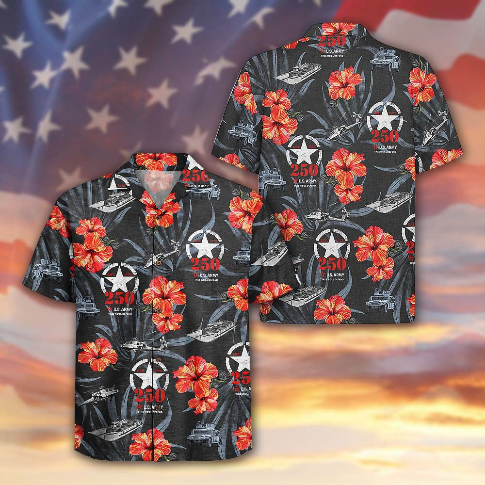US Army 250th Years Of Service Hawaiian Shirt 1775 2025 Army Veteran Day Gift For Him