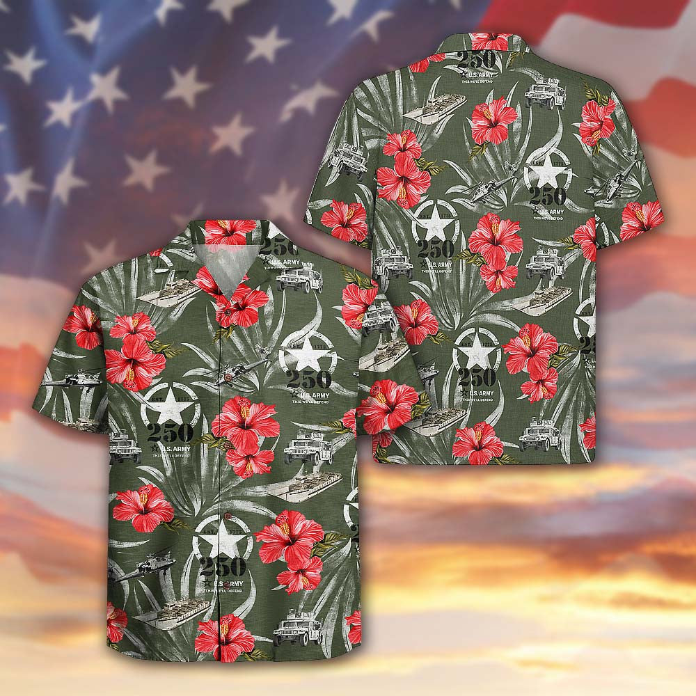 US Army 250th Years Hawaiian Shirt 1775 2025 Patriotic Army Veteran Gift Ideas