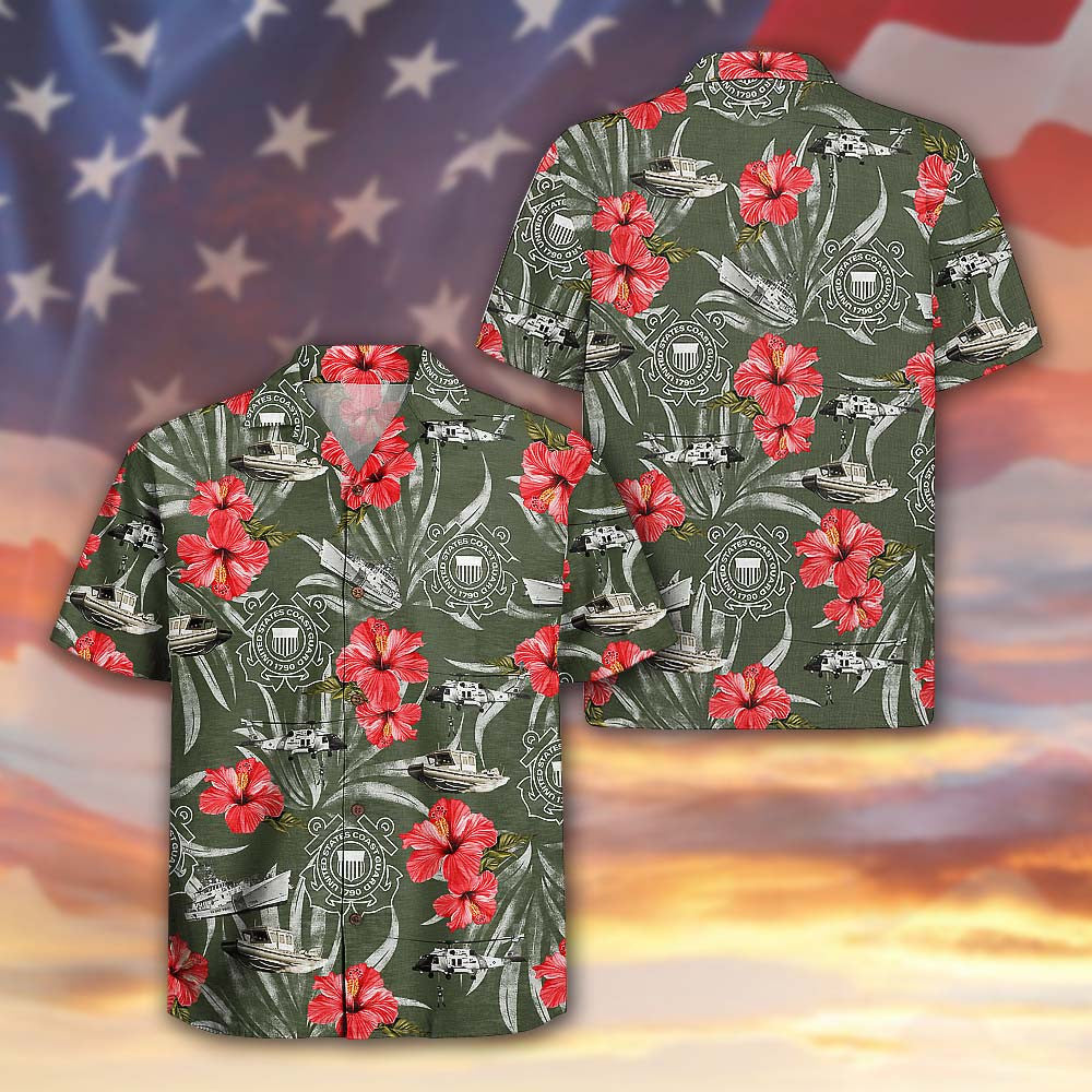 US Coast Guard 250th Anniversary Hawaiian Shirt Patriotic Coast Guard Veteran Day Gift