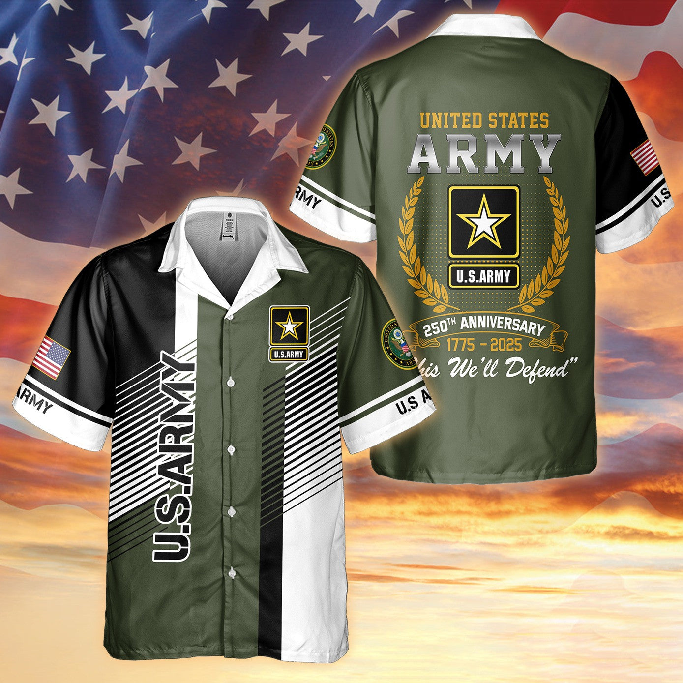 U.S Army 250Th Anniversary 1775 2025 Hawaiian Shirt Military Aloha Shirt Army Veteran Gifts