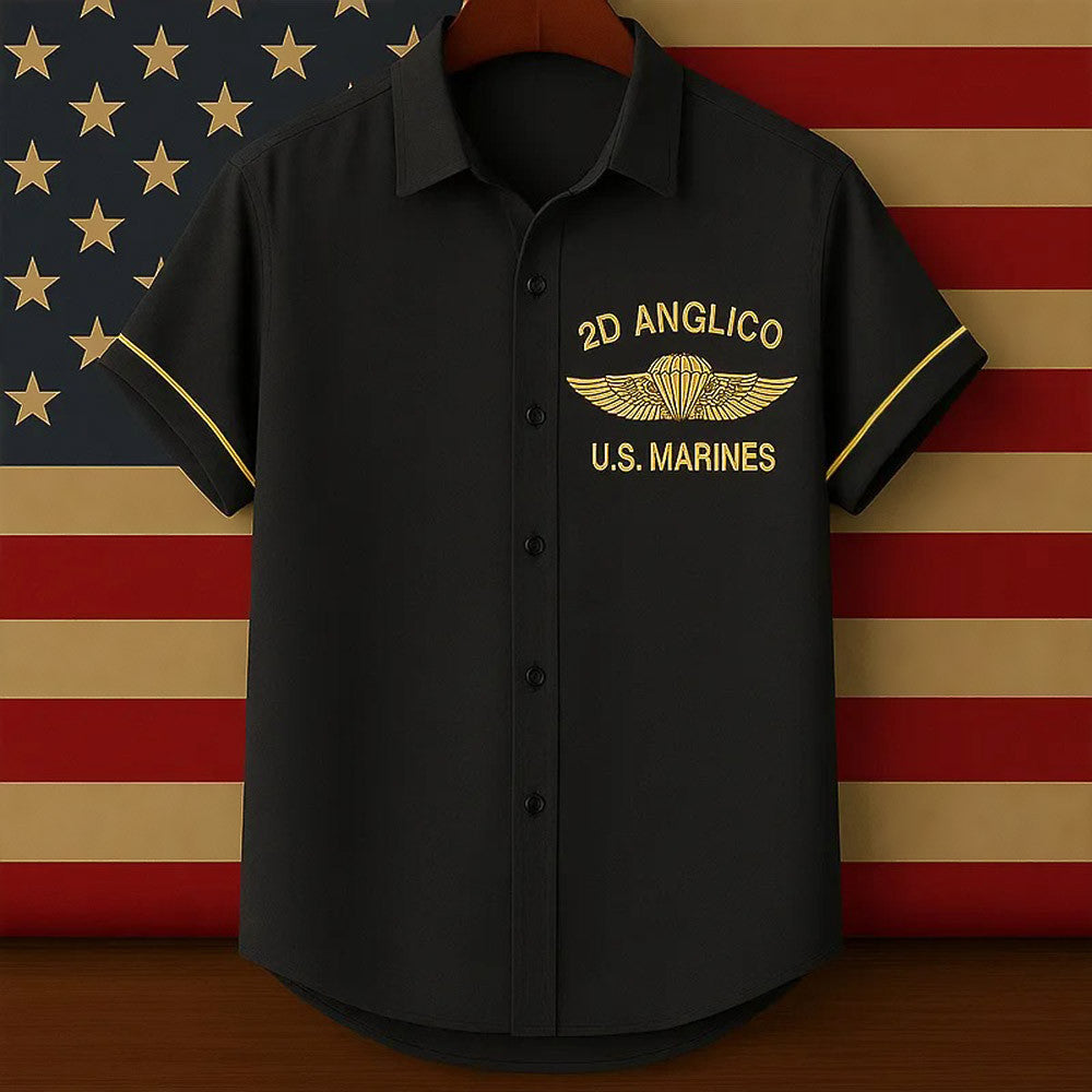 USMC 250th Anniversary Hawaiian Shirt 2D Anglico US Marines Apparel Best Gifts For Veteran