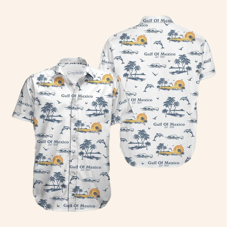 Gulf Of Mexico Est 1550 Hawaiian Shirt Men's Aloha Shirt Gulf Of Mexico Merch Apparel