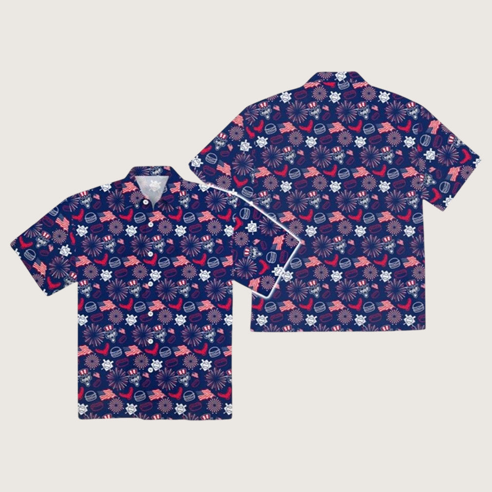 Erie SeaWolves Patriotic Button-Up Hawaiian Shirt 2025 Giveaway Gifts For Baseball Lovers