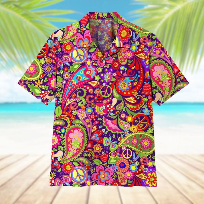 Hippie Pattern Hawaiian Shirt 2025 Aloha Shirt Best Gifts For Hippie Girlfriend