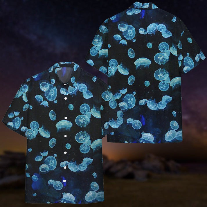 Moon Jellies Hawaiian Shirt Ocean Jellyfish Aloha Shirt Cool Jellyfish Gifts