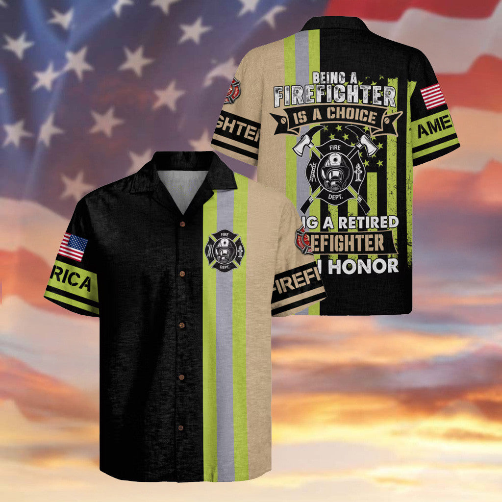 Being A Firefighter Hawaiian Shirt Maltese Cross Patriotic Apparel Gifts For Him