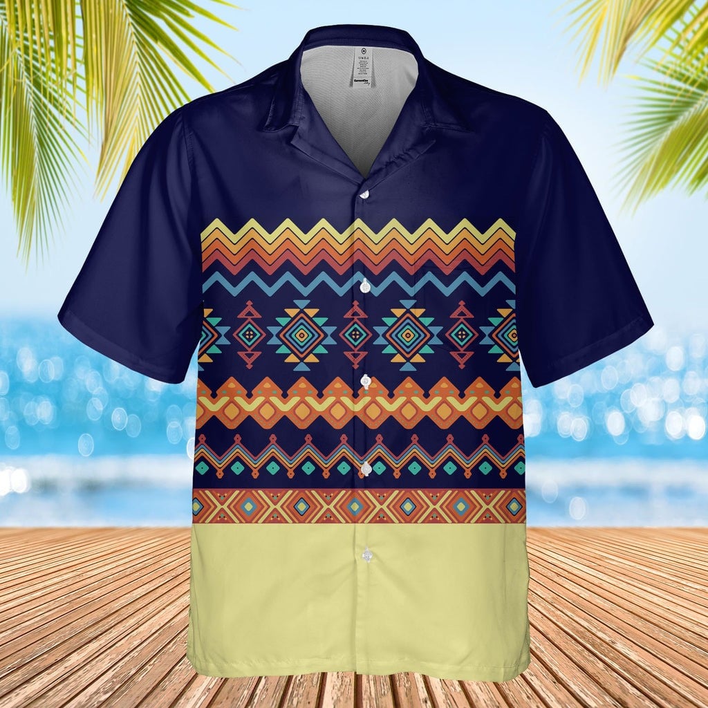 Native American Hawaiian Shirt Men's Modern Native American Clothing For Sale