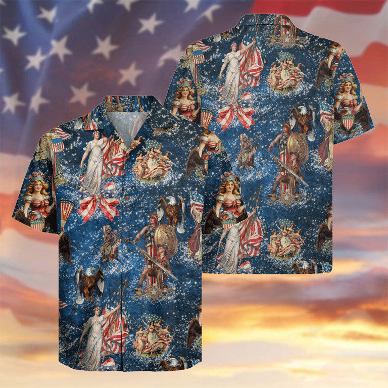 United States 250th Anniversary Hawaiian Shirt American Themed Aloha Shirt Patriotic Gifts
