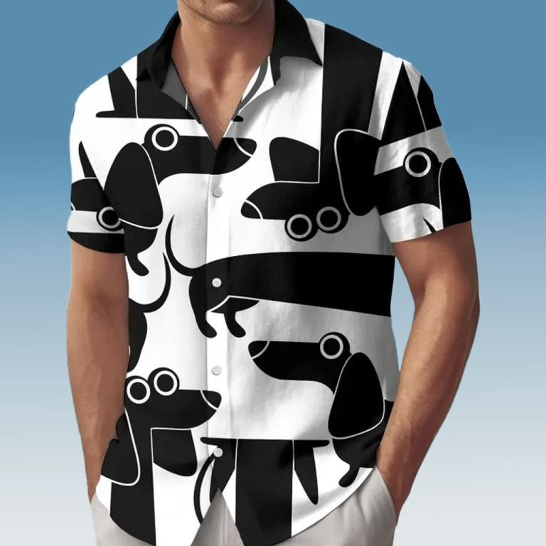 Abstract Dachshund Dog Hawaiian Up Shirt Wiener Dog Aloha Shirt Funny Gifts For Dog Lovers