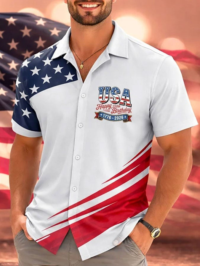 USA Happy 250Th Birthday Hawaiian Shirt 1776 2026 July 4 Apparel Gifts For Men