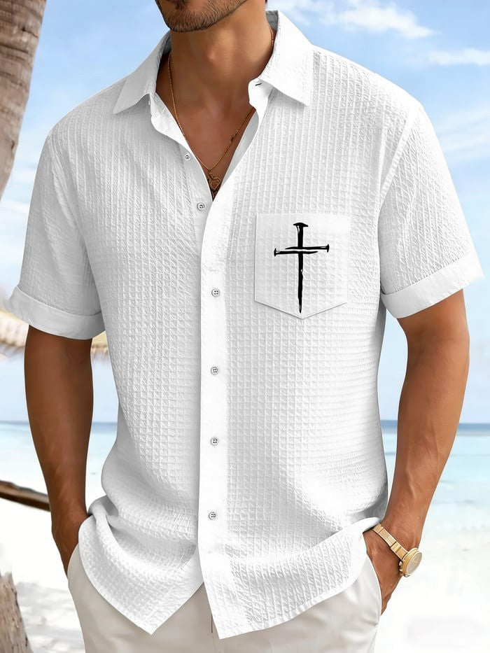 Jesus Holy Cross Hawaiian Shirt Faith Based Shirts Religious Inspired Apparel Gifts Idea