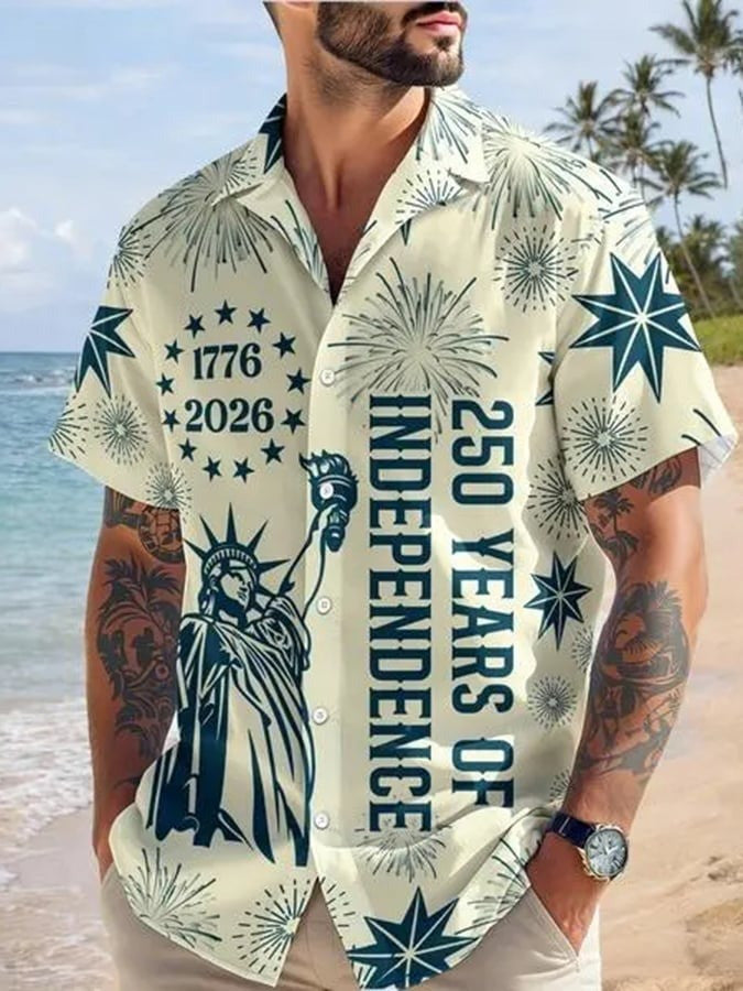 USA 250 Years Of Independence Hawaiian Shirt Shirts 4th Of July Patriotic Gifts