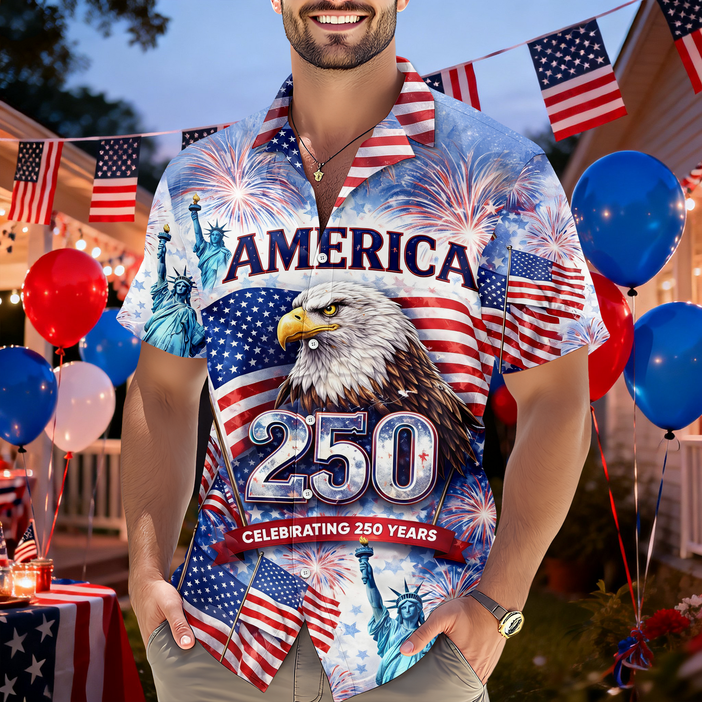 Celebrating 250th Anniversary United States Hawaiian Shirt 4th Of July Merch Patriotic Gift