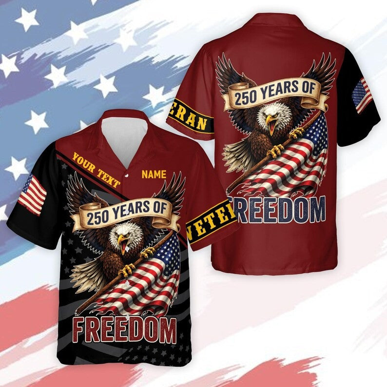 Personalized America 250 Years Freedom 1776 2026 Hawaiian Shirt 4Th July Attire