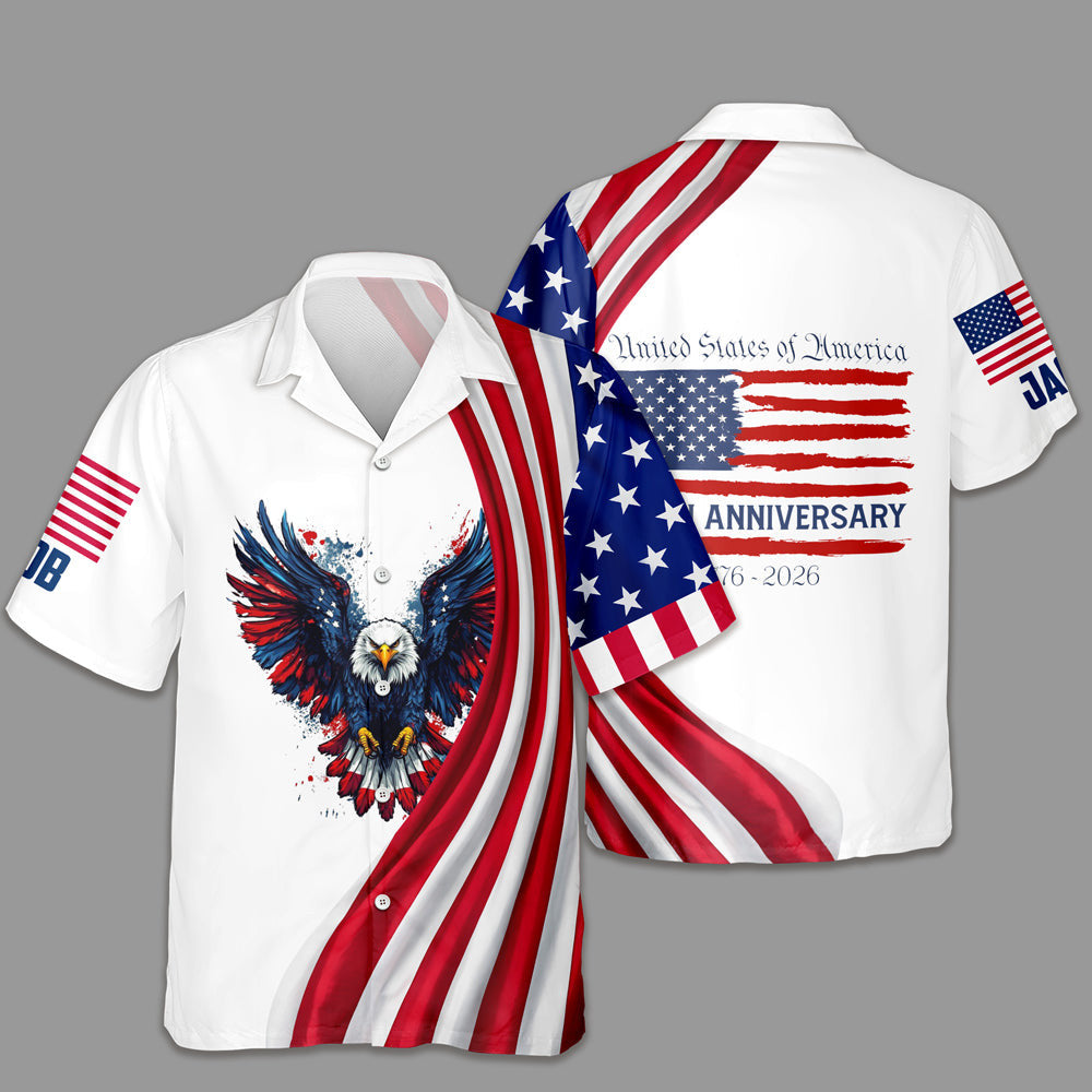 Personalized USA 250Th Anniversary Hawaiian Shirt July Fourth Outfit Ideas Gift For Patriots