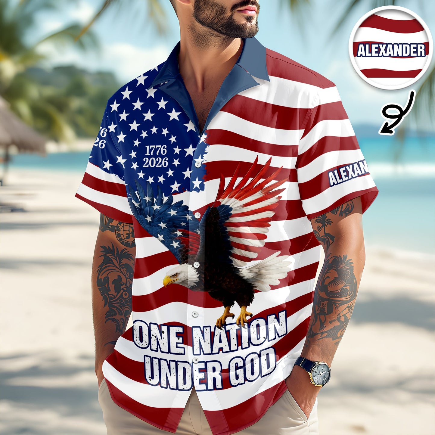 Personalized Eagle 250 Years Of Freedom Flag 1776 2026 Hawaii Shirt 4th Of July Clothing Line