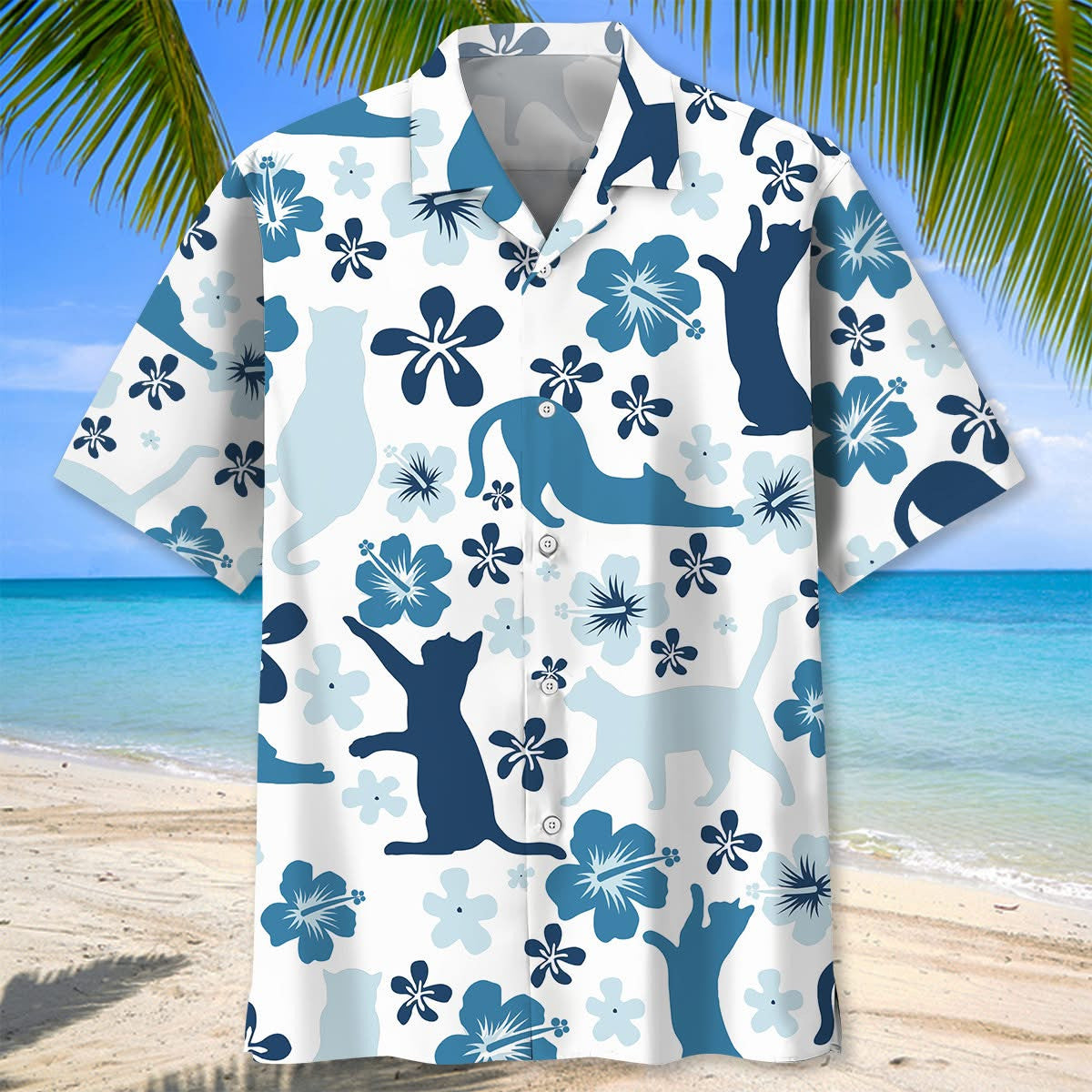 Cat And Hibiscus Hawaiian Shirt Summer Vibe Apparel Cool Gifts For Cat Lovers