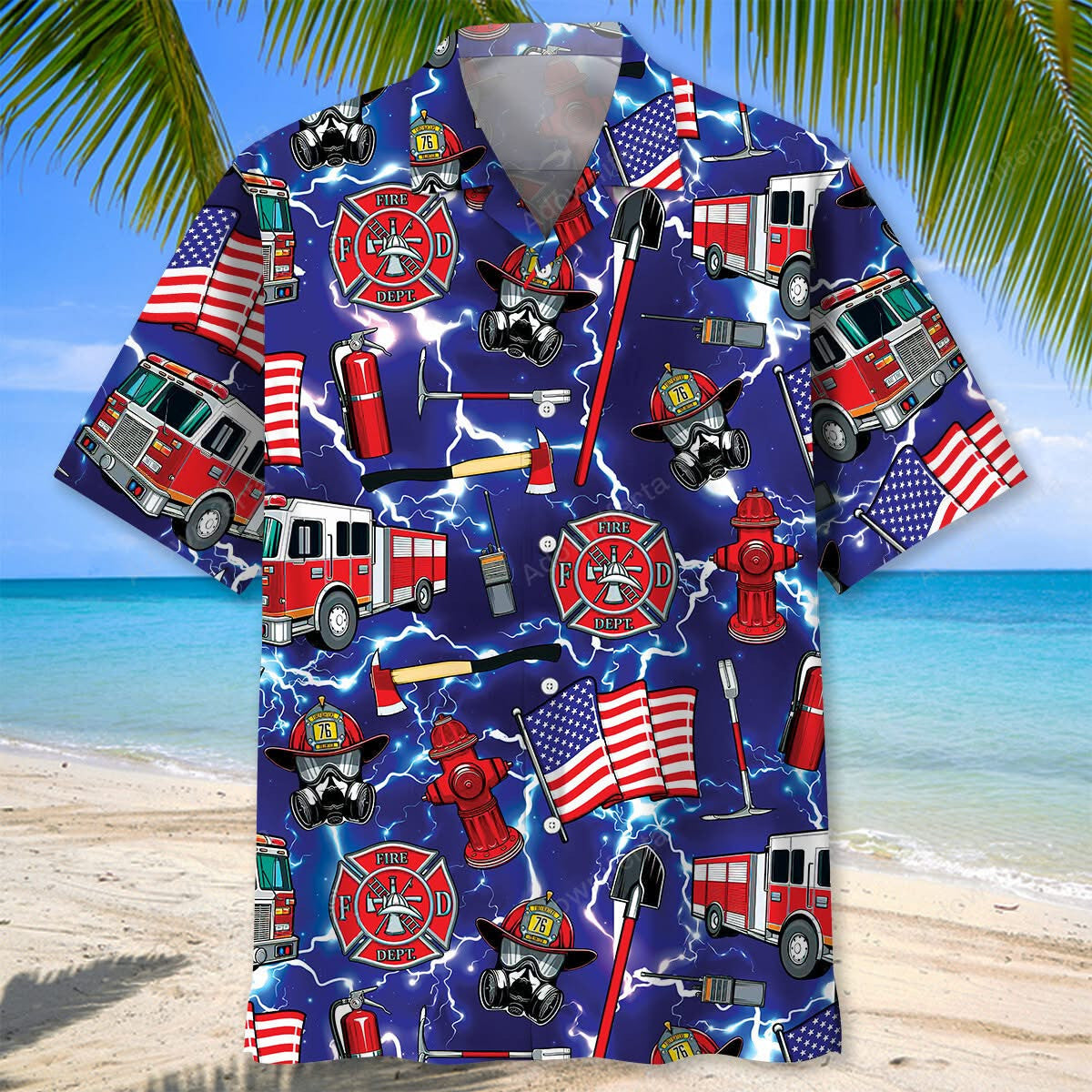 Firefighter Fire Department Hawaiian Shirt Firefighter Gear Apparel Gifts For Him