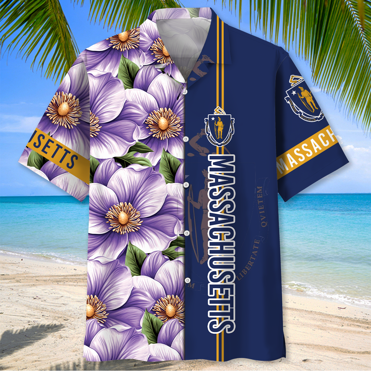 Massachusetts State Mayflower Hawaiian Shirt Holiday Apparel Gifts For Boyfriend