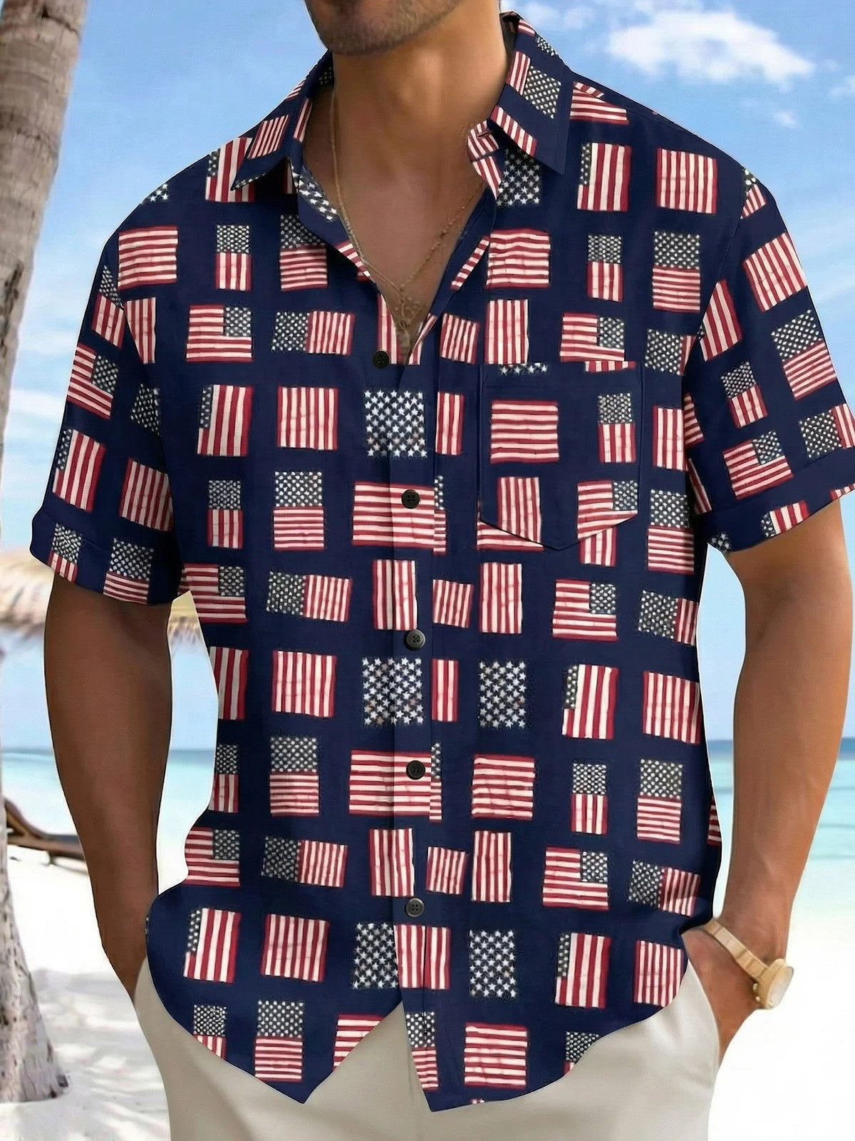 American Flag Hawaiian Shirt 4Th Of July Attire Independence Day Clothing Patriotic Gifts