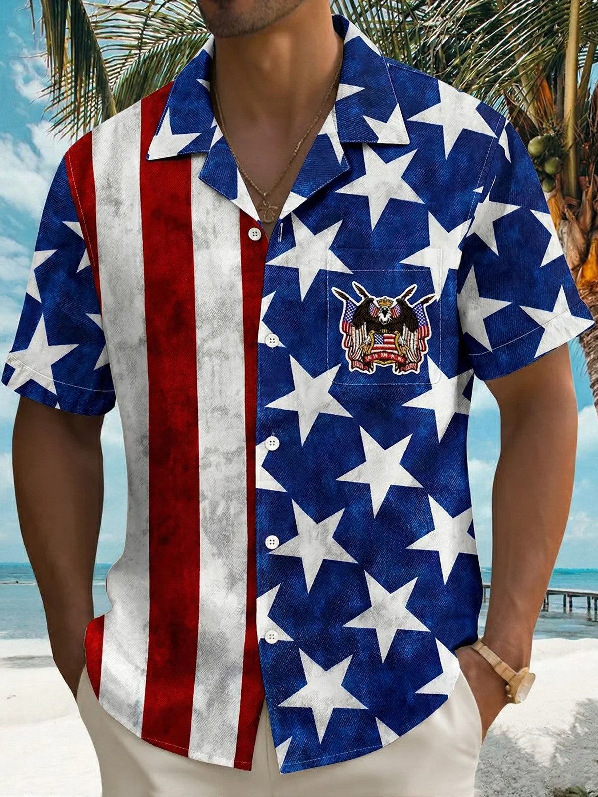 Eagle American Flag Hawaiian Shirt Fourth Of July Outfits Independence Day Gift For Patriots