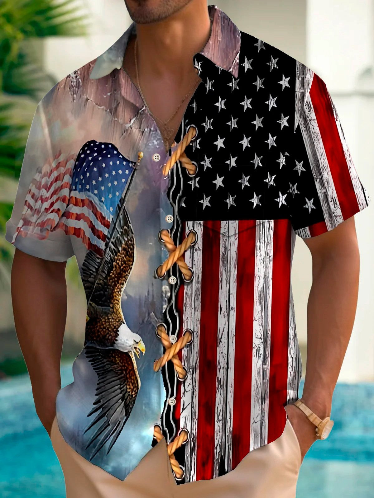 Eagle American Flag Hawaiian Shirt Independence Day Shirts Fourth Of July Presents Idea