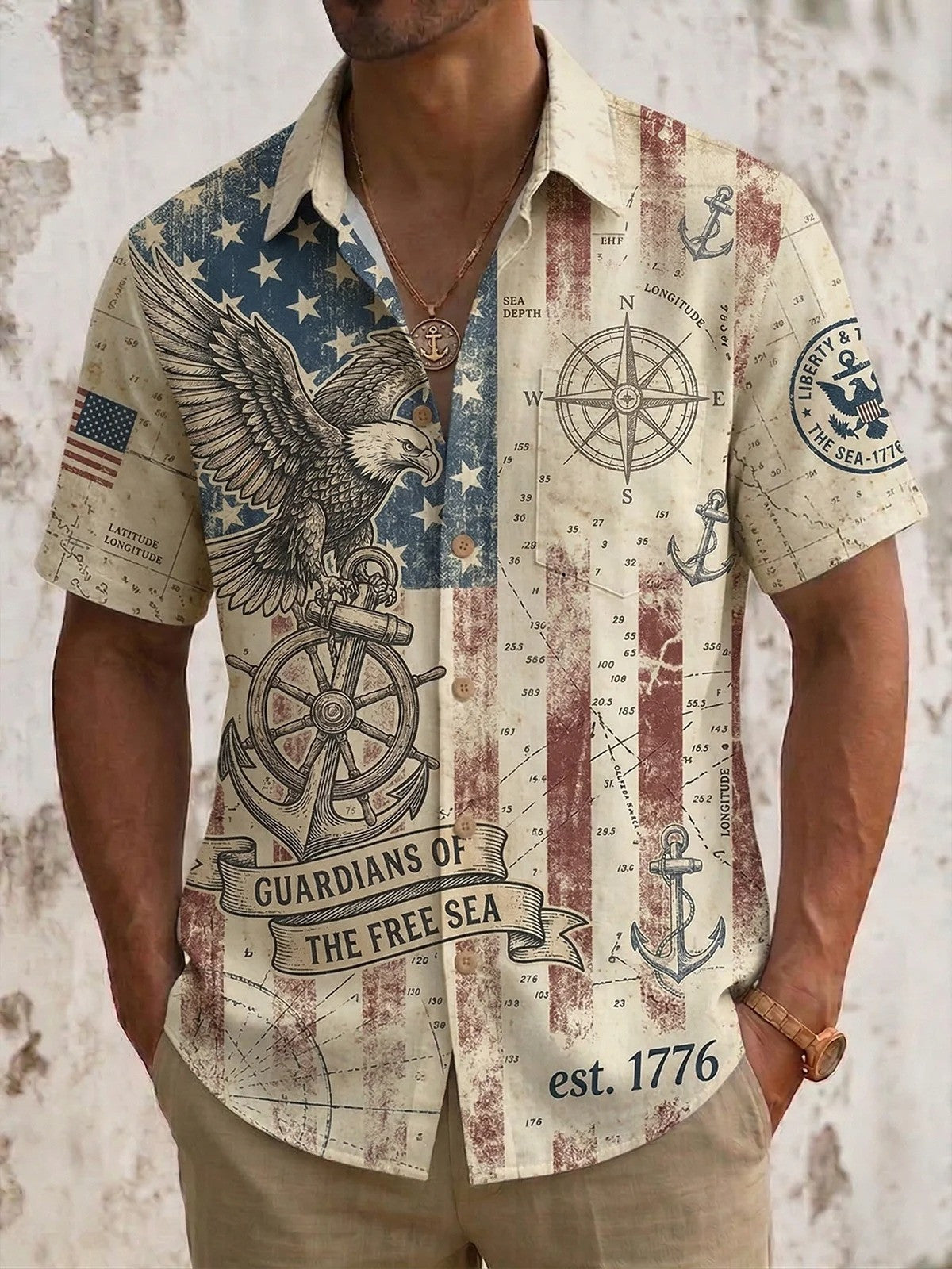 Guardians Of The Free Sea Hawaiian Shirt Fourth Of July Outfits Gift For Patriots
