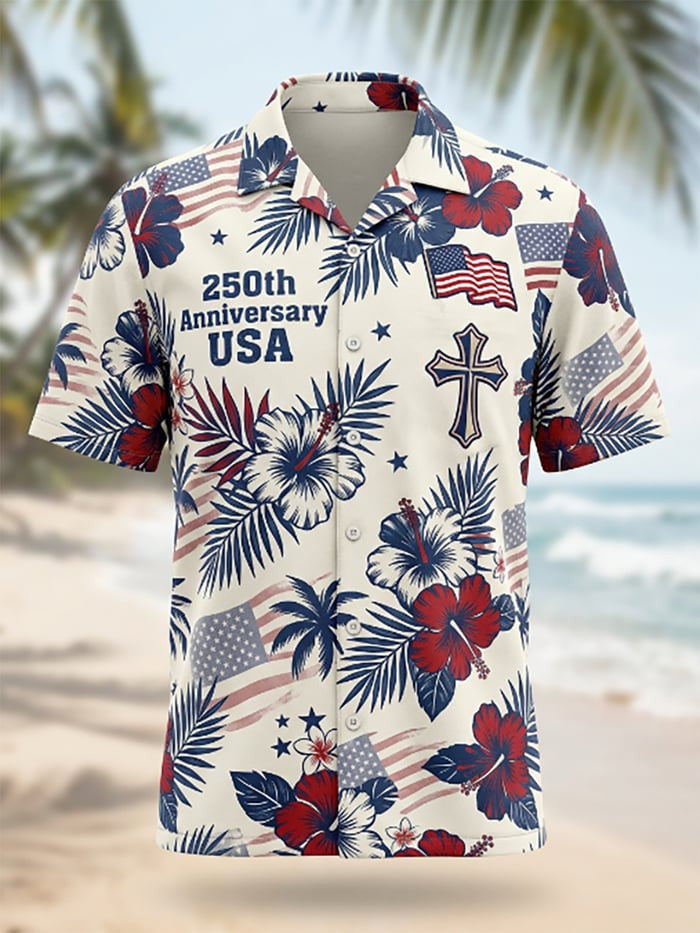 USA 250Th Anniversary Hawaiian Shirt 4Th Of July Clothes Independence Day Gift For Patriots
