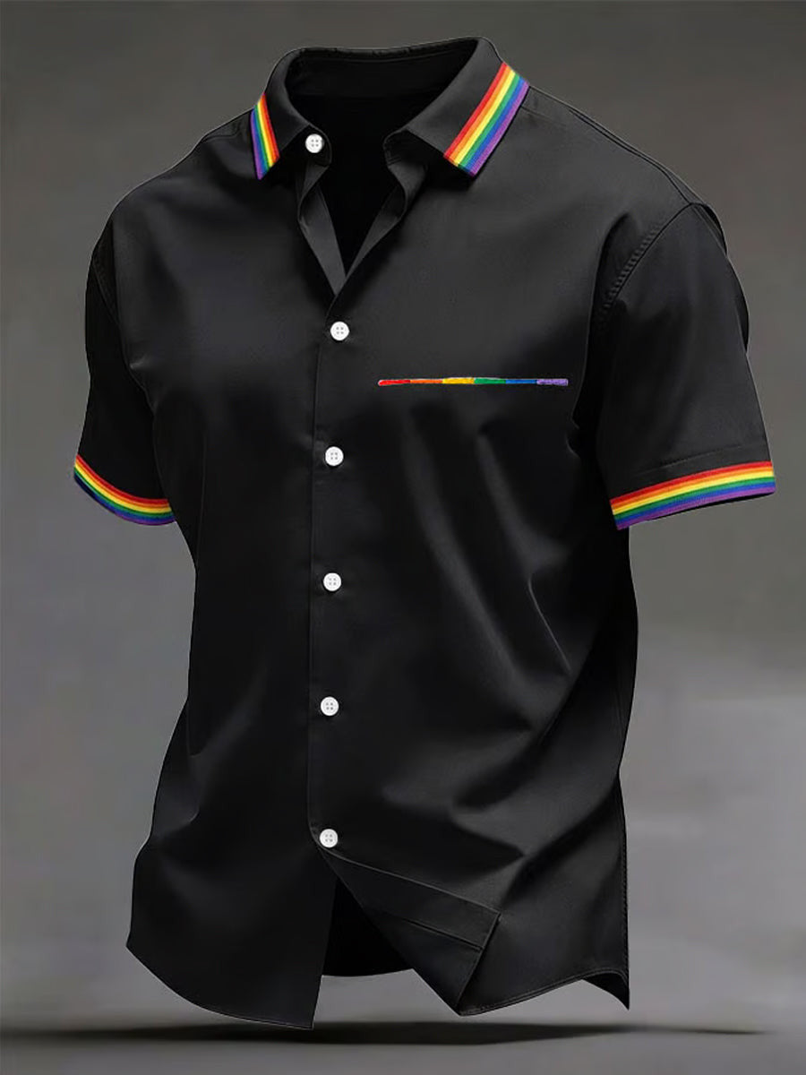 Pride Month Rainbow Stripe Hawaiian Shirt Gay Pride Apparel Gifts For Gay Friends